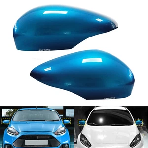 Blau Glänzend Spiegelcover für Ford Fiesta VI Van 08-17 Deckel Abdeckung Spiegel - Bild 1 von 15