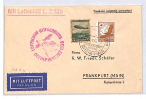 GERMANY HINDENBURG ZEPPELIN Air Mail Cover OLYMPIAFAHRT 1936 Olympics LZ148 - Picture 1 of 10