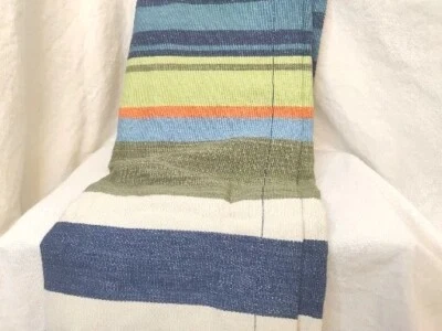 Almohada estándar para adolescentes PB (Pottery Barn) rayas azules, verdes, tostadas y naranjas Foto 1 de 4