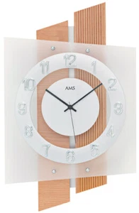 AMS 5530 Wanduhr modern 29 cm x 46 cm x 7 cm Funkwanduhren Holzuhren Wanduhr - Bild 1 von 1
