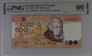 Portugal 500 Escudos 1992 P 180 d GEM UNC PMG 66 EPQ - Picture 1 of 1