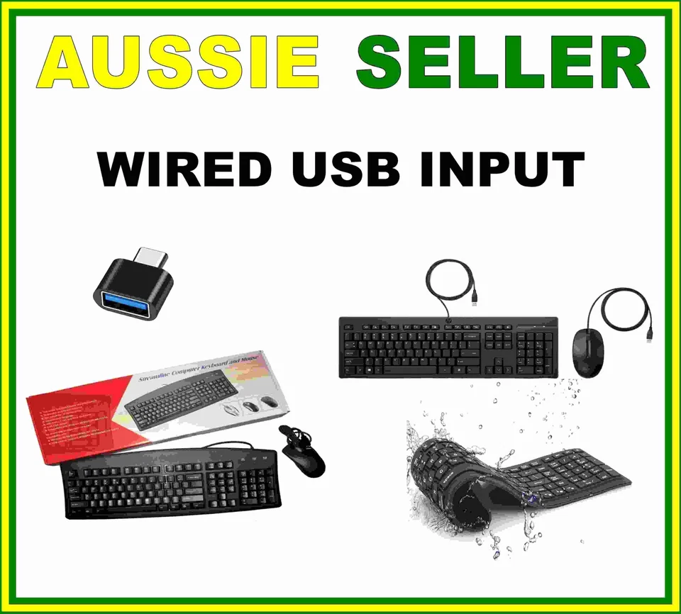 Keyboard and Mouse Kits Wired Standard USB with Cable Cord for PC MAC Notebook - image 1 of 1