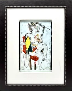 CRUEL THOUGHTS Nude Figure Woman Painting Print - Framed 7.5 x 9.5" - Picture 1 of 8