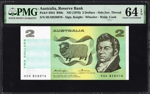 Australia 2 Dollars P43b2 R86b 1976 Knight Wheeler PMG64 Choice UNC EPQ Banknote - Picture 1 of 2