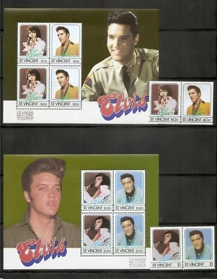 St Vincent SC # 874ab-877a-b And 878-881 Elvis Presley Leaders Of the world. MNH - Image 1 of 2