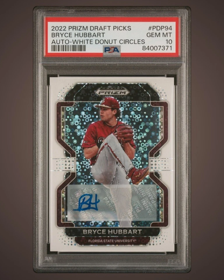 2022 Prizm Draft Picks Bryce Hubbart Autograph White Donut Circles #PDP94 PSA 10 - Image 1 of 3