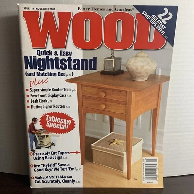 Wood Magazine November 2008 Quick & Easy Nightstand And Matching Bed - Image 1 of 4