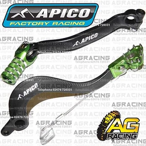 Apico schwarz grün Brems- & Schaltpedalhebel hinten für Kawasaki KX 250F 2009-2020 - Bild 1 von 1
