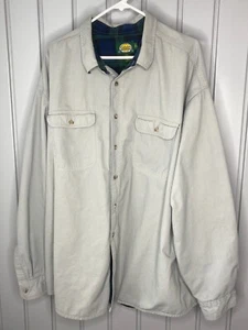 Cabelas Khaki Hemdjacke Herren Größe 3XL Reg Flanell gefüttert geknöpfte Taschen - Bild 1 von 12