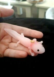 Realistic Rare Pink Cute Axolotl Squeeze Toy Kid Adult Stress Reliever Keychain