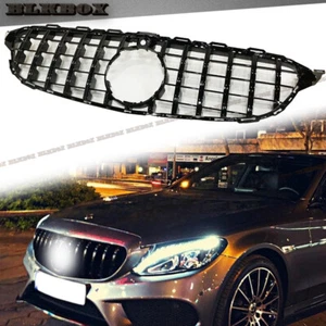 Fit BZ 2015UP W205 C-Sport Sedan 4-DR Front Bumper Grille - Full Glossy Black - Picture 1 of 4