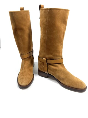 Botas de Equitação STUART Weitzman Marrom Camurça Tamanho 7.5 ESTREITAS NSC - Imagem 1 de 4