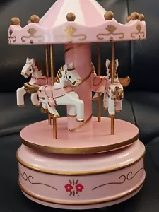 Adorable Musical Carousel Horse Merry Go Round, Pink, Nursery Decor - Picture 1 of 9