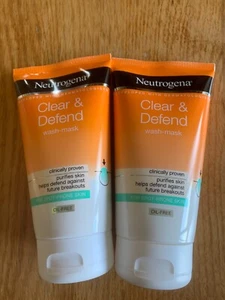 X2 Brand New NEUTROGENA Clear & Defend Wash Mask 150ml DUO - Picture 1 of 4
