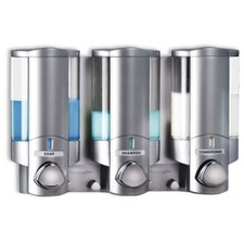 Aviva 3 volte DISPENSER SAPONE CROMO Matt duschspender Hotel SOAP DISPENSER