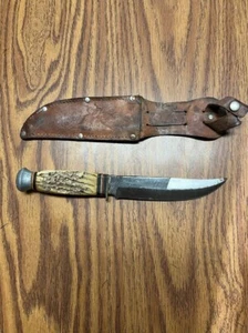 Vintage Solingen Germany Stag Handle Knife Sabre Monarch #141 W/sheath READ - Picture 1 of 11