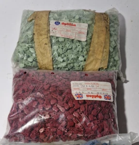 LOT OPTI LON METAL ZIP CHAIN SLIDERS ZIP PULLS GREEN RED 4MM ex stock 6kg - Picture 1 of 3