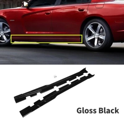 Gloss Black Side Skirts Extension For Dodge Charger 2011-2018 RT 2011-2023 SXT Foto 1 de 4