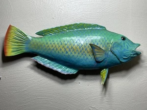  Hand Carved Hand Painted Folk Art Fish. Absolutely OOAK Piece Of Art - Picture 1 of 22
