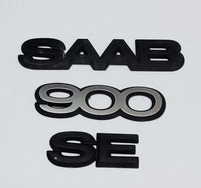 Juego emblema tapa maletero trasero SAAB 900 SE 1994 1995 1996 1997 1998 OEM Foto 1 de 4