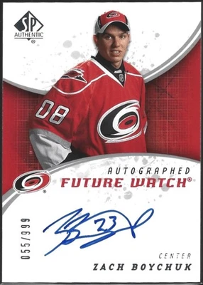 Zach Boychuk 2008-09 SP Authentic FUTURE WATCH AUTO /999 #203 Hurricanes Rookie - Image 1 of 2