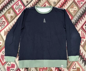 Happy Earth Sweatshirt Medium Blue Graphic Sweater Crew Neck Organic Cotton - Picture 1 of 10