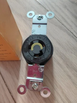 Hubbell Hbl4710 Single Receptacle 15A 125V,  2p 3W, Twist Lock - Image 1 of 2