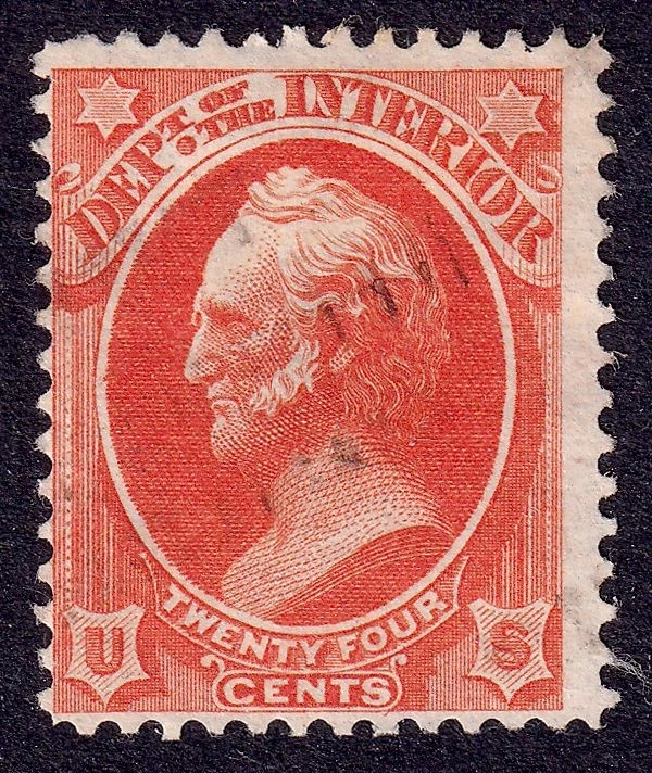 US Scott O22, 1873 Scott 'Interior' , 24c vermilion, FINE USED - Image 1 of 1