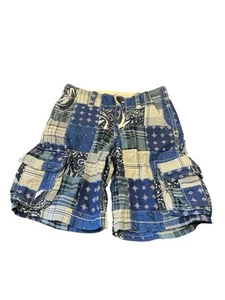 Gap Kids Boys Plaid Checkered Floral Cargo Shorts Size 5 Regular 6 Pockets - Picture 1 of 7
