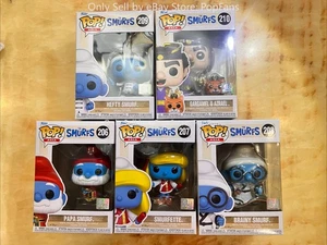 Funko Pop! Asia The Smurfs Set PAPA Smurf+Sumrfette+Brainy+Hefty+Gargamel &Azrae - Picture 1 of 37