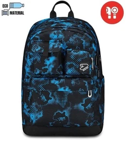 ZAINO scuola PRO XXL seven POCKETS backpack CON CUFFIE wireless BLU E NERO the d - Picture 1 of 7