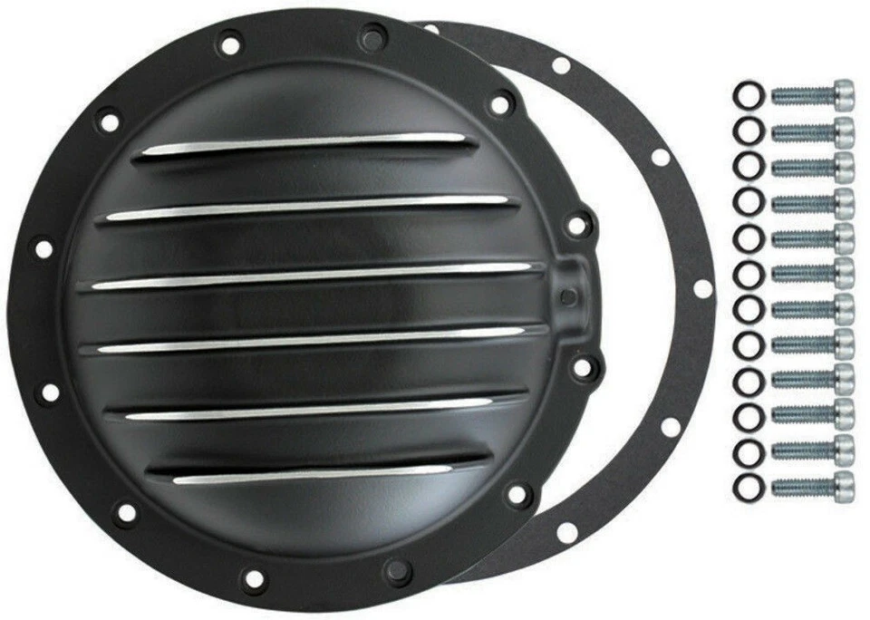 Black Fin Aluminum 12-Bolt AMC 20 Axle Differential Cover, Fits Jeep CJ5 CJ7 J10 - Image 1 of 1