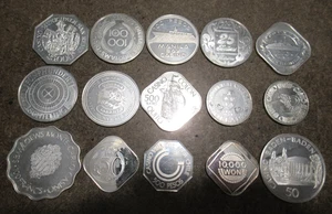 Lotto 15 gettoni casinò argento 9,56 once Intl Monte Carlo Sanremo QE2 Bahamas - Foto 1 di 22