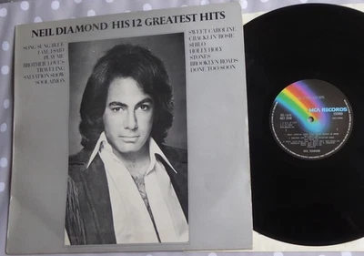NEIL DIAMOND HIS 12 GREATEST HITS 1974 LP   SWEET CAROLINE ETC  EXC - Image 1 of 4