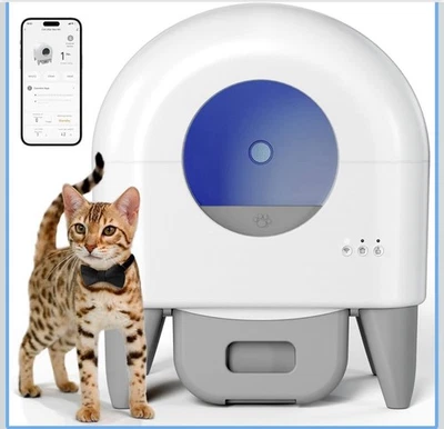 Robot inteligente automático caja de arena para gatos autolimpiante, cerrado, inodoro grande para gatos Foto 1 de 4