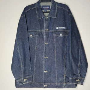 Vintage Phat Farm Trucker Jacke 2XL Denim Jeans Hip Hop Y2K blau bestickt - Bild 1 von 7