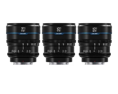 Комплект объективов SIRUI Night Walker T1.2 S35 24 мм/35 мм/55 мм Cine - Sony E, черные - Изображение 1 из 2