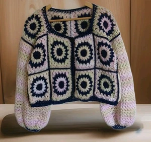 Hand crochet cardigan, size UK 14-16, new, granny squares π§ΆππΊ - Picture 1 of 5