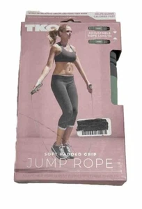 TKO Non-Slip Soft Grip 9 FT Jump Rope Color Teal & Grey Unisex Fitness NEW - Picture 1 of 4