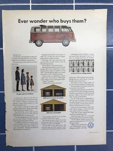 1967 VW Volkswagen Bus Print Ad 1964 1965 1966 1967 21 Window Red - Picture 1 of 3