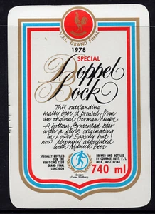 BEER LABEL: DOPPEL BOCK 740 ML PERFECT CONDITION - Foto 1 di 1