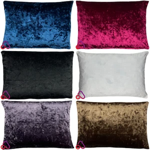 Rectangle Bling Crushed Velvet Cushion With Removeable Insert Handmade Glitz Bed - Picture 1 of 16