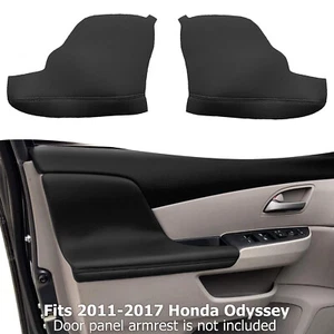 Fits 2011-2016 2017 Honda Odyssey Door Panels Armrest Leather Cover Trim Black - Foto 1 di 9