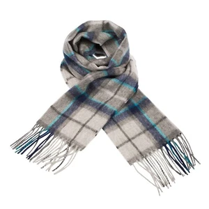 EDINBURGH Lana de Cordero Tweed Gris Carbón Azul Tartán Bufanda 64" x 10" Precio de venta sugerido por el fabricante 24 GBP - Imagen 1 de 3