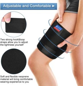 Compresión elástica soporte muslo manga soporte lesión muscular envoltura tendón de la corva gimnasio - Imagen 1 de 6