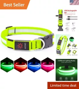 Light-Up Dog Collar with 3 Flashing Modes - Waterproof & Adjustable Medium Size - Picture 1 of 8