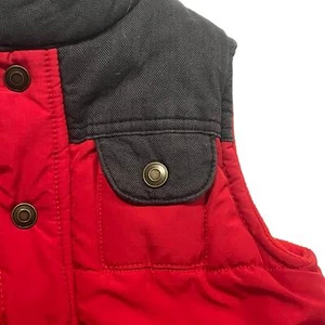 Carters Boy 4T Puffer Vest Sherpa Collar Fleece Red Gray Zip Up Winter Jacket - Picture 1 of 7