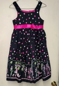 VESTIDO BONNIE JEAN NIÑAS TALLA 10 NEGRO LUNKDOT CON BORDE DE COMPRAS NIÑAS - Imagen 1 de 5