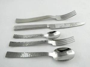 Jean Couzon Flatware Ato Martele 5 Piece Place Setting Stainless Steel - Picture 1 of 9