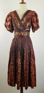 Damen 50er Jahre Vintage Swing Kleid Herzausschnitt Puffärmel Plissee Vollkreis - Bild 1 von 12